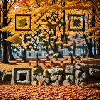 QR Code Expert beautiful example: Vibrant autumn leaves and foliage.