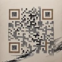 QR Code Expert beautiful example: Traditional Chinese ink wash painting.