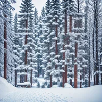 QR Code Expert beautiful example: Serene snowy winter landscape.